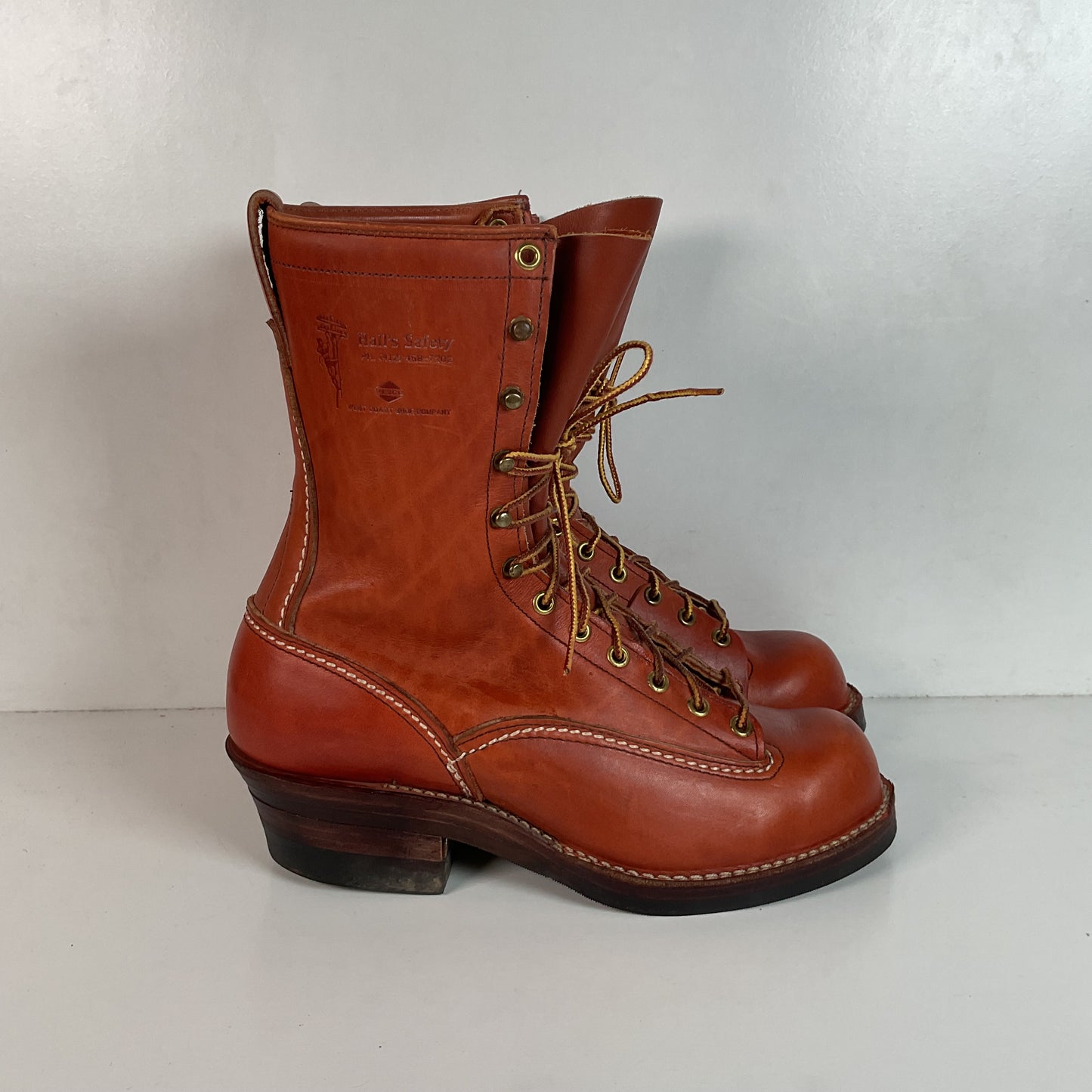 Wesco for Hall’s Safety Linesman Boots 8.5 D Job Master Old Logo West Coast