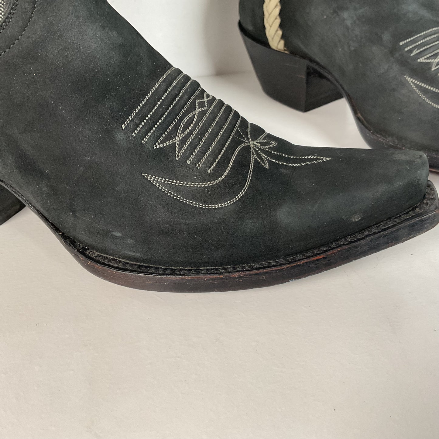 Liberty Handmade Cowgirl Boots | Nubuck Suede | Braided | Women’s 8 B