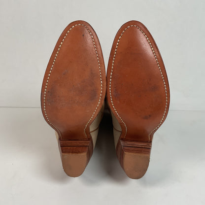 Vintage Miss Capezio Tulip Cowgirl Boots 7.5 M USA Made Rainbow Stitched