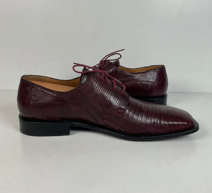 David Eden Teju Lizard Derby Shoes | Wine Red | Men’s 10.5