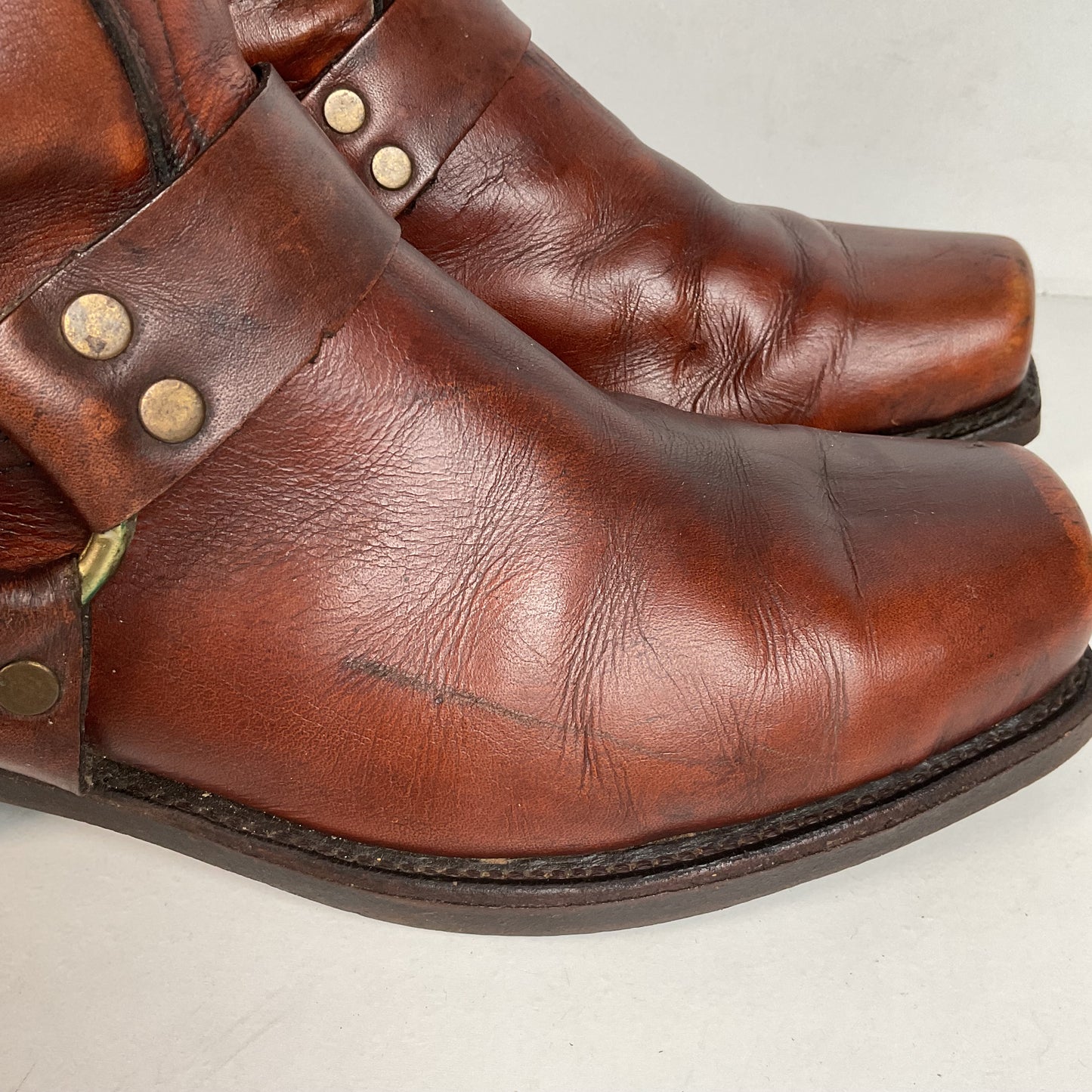Vintage Frye Black Label Harness Boots 10.5 D USA Made