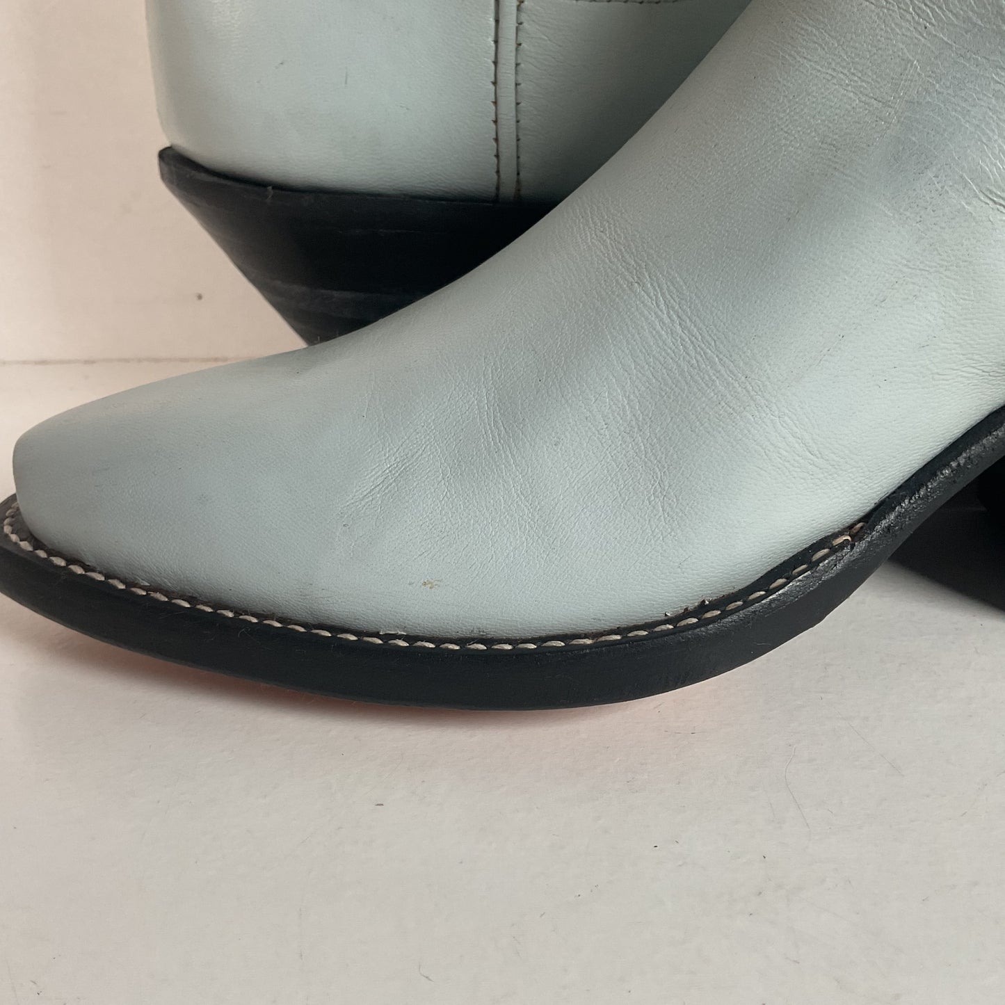 Custom Tall Top Cowboy Boots 11 Wide Shooter Style Off White