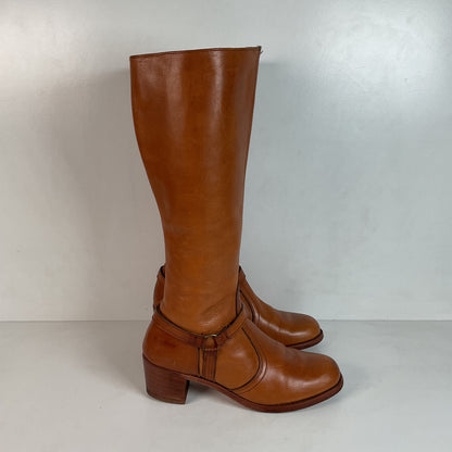 Vintage Women’s Dexter Chunky Harness Boots 11 M USA Made Campus