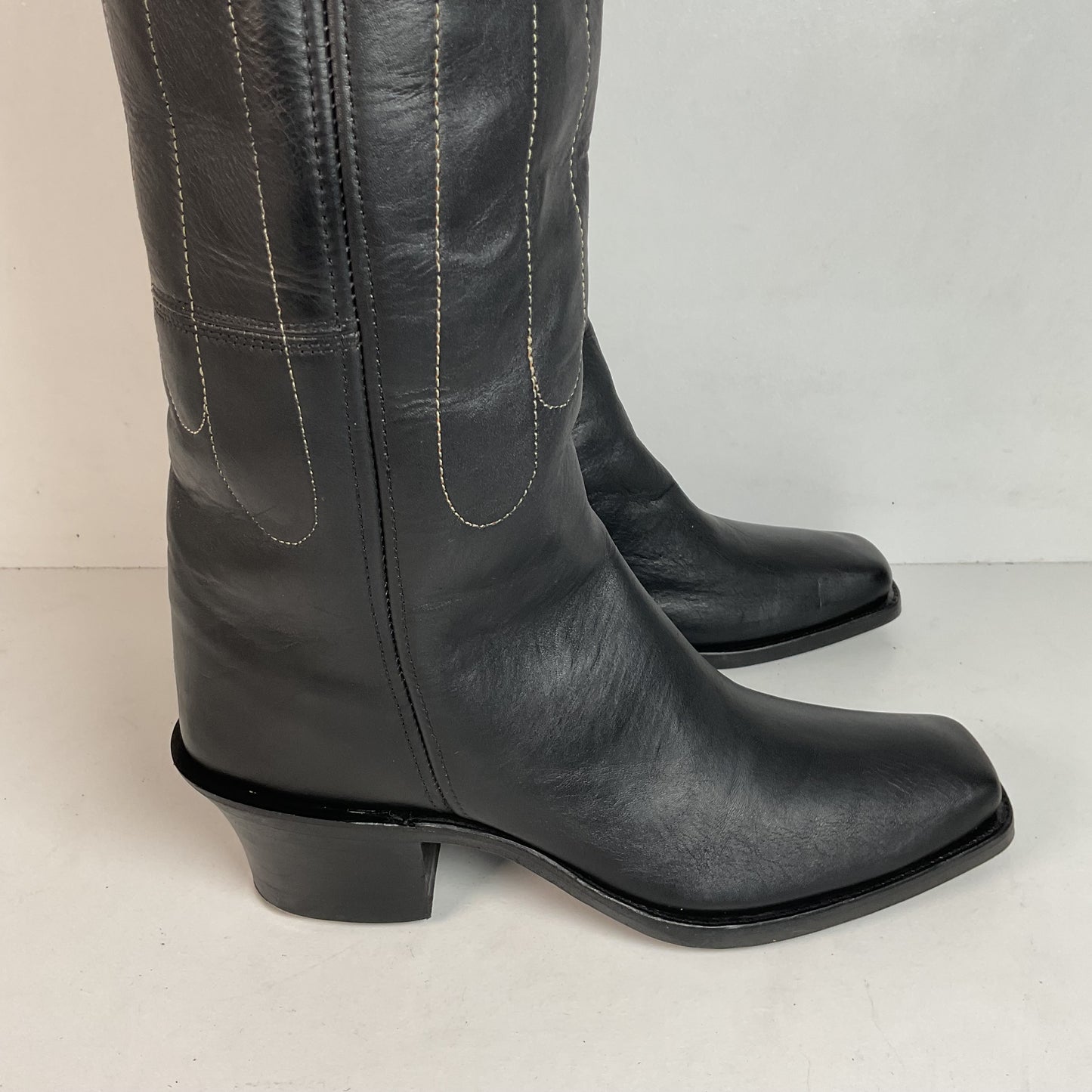 Vintage J. R. Reyes Stove Pipe Cowboy Boots 10.5 Custom Buckaroo