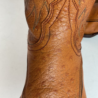 Vintage 1960s Nocona “The Astro” Cowboy Boots 9 D Full Ostrich Calf Exotic