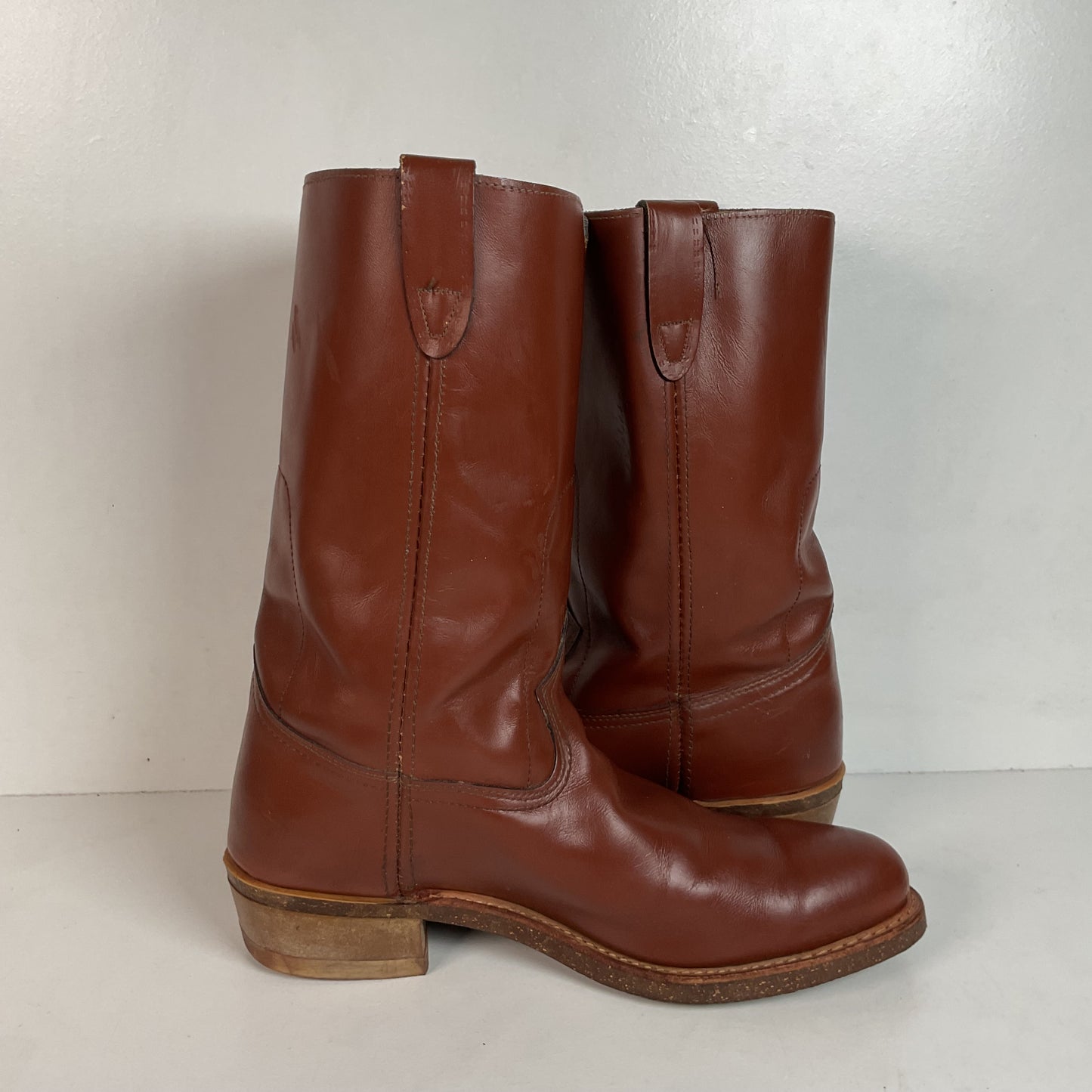 Vintage Rodeo Brand Cowboy Boots 10.5 D USA Made Chunky Campus