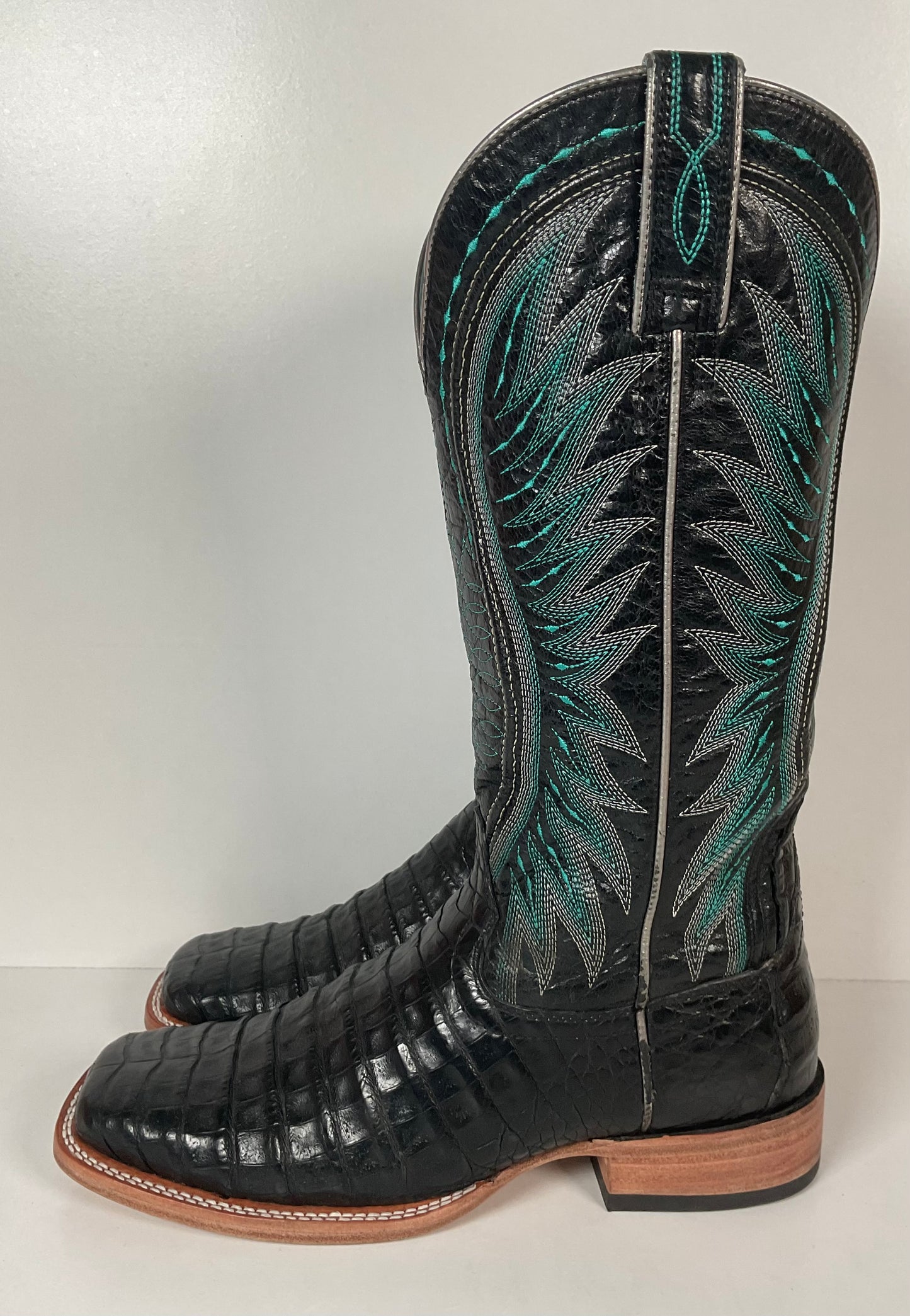 Ariat Vaquera Caiman Crocodile Belly Cowgirl Boots Size 10 B Exotic