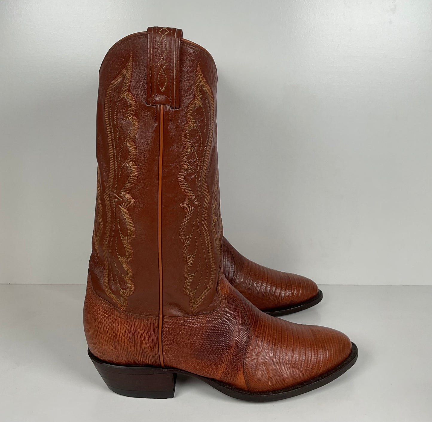 Vintage Tony Lama Teju Lizard Cowboy Boots | Gold Label | Men’s 10 D