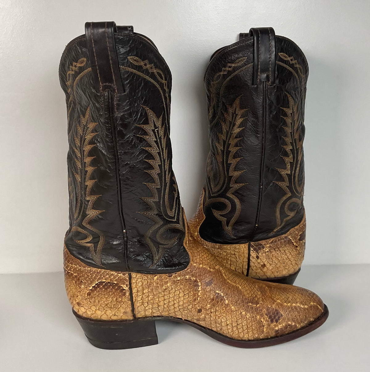Vintage Tony Lama Boa Snake Cowboy Boots | Exotic | USA Made | Men’s 12 D