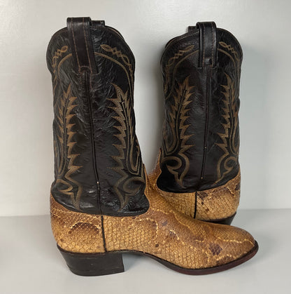 Vintage Tony Lama Boa Snake Cowboy Boots | Exotic | USA Made | Men’s 12 D