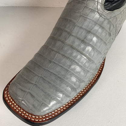 Los Altos Grey Caiman Crocodile Cowboy Boots 9 EE Exotic Belly Cut