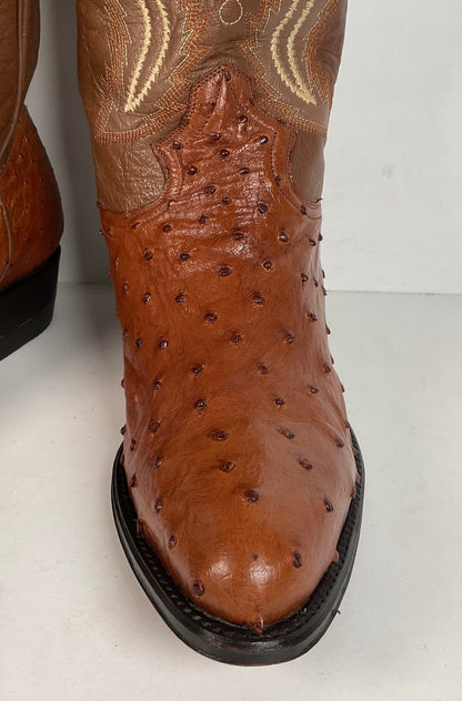 Vintage Bull Rider Full Ostrich Quill Cowboy Boots | Exotic | Men’s 9.5 EE