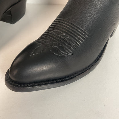 Lucchese 2000 Elk Skin Cowboy Boots | USA Made | Black | Original Box | 9.5 EE