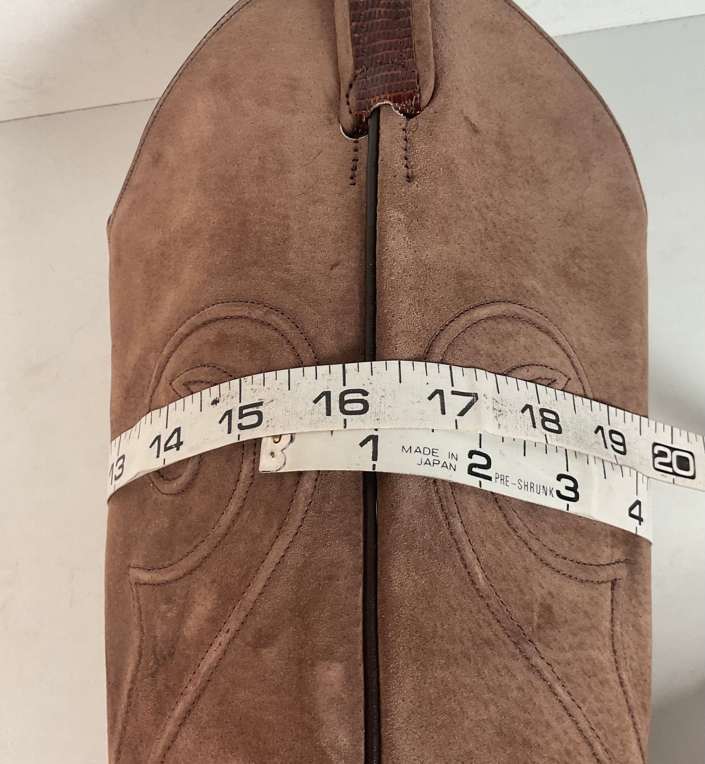 Vintage Larry Mahan Teju Lizard Cowgirl Boots | Pig Skin Suede Shaft | 6.5 B