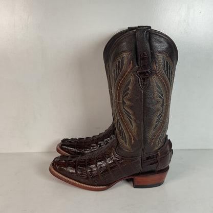 Ferrini Exotic Hornback Caiman Crocodile Cowboy Boots 9 EE Square Toe
