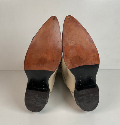 Vintage 1960s Cowtown Lizard Wingtip Cowboy Boots Men’s 8.5 A | Women’s 10