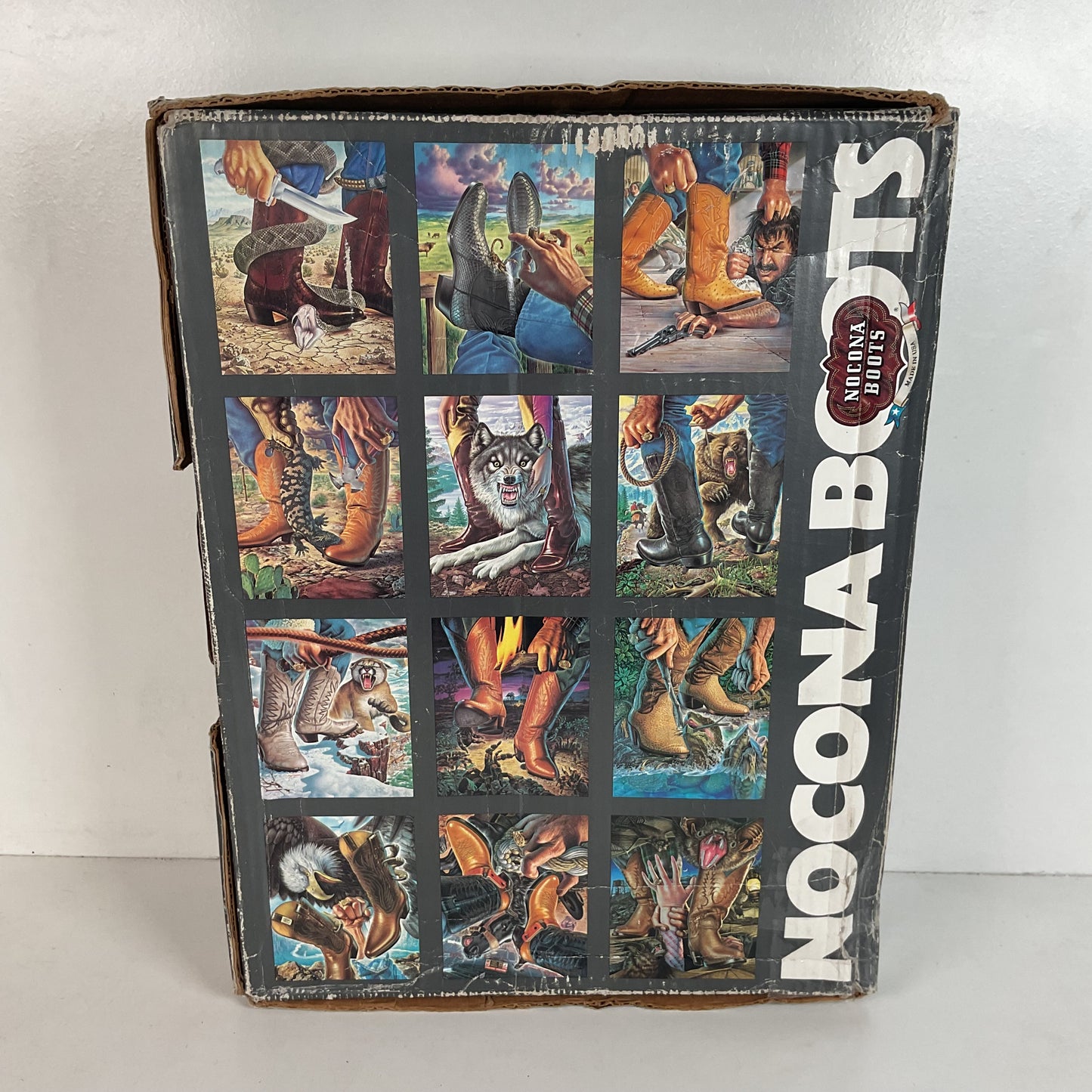 Vintage 1980s Nocona Cowboy Boot Box Only Alex Ebel Artwork