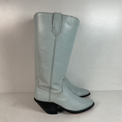 Custom Tall Top Cowboy Boots 11 Wide Shooter Style Off White