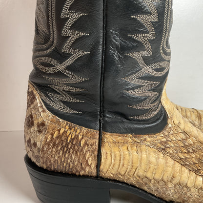 Cowtown Belly Cut Rattlesnake Cowboy Boots 10 D Snakeskin USA Made