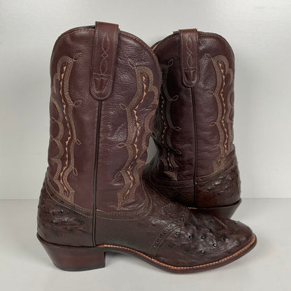J. Chisholm Full Ostrich Quill Roper Boots | Exotic | USA Made | Men’s 10 D
