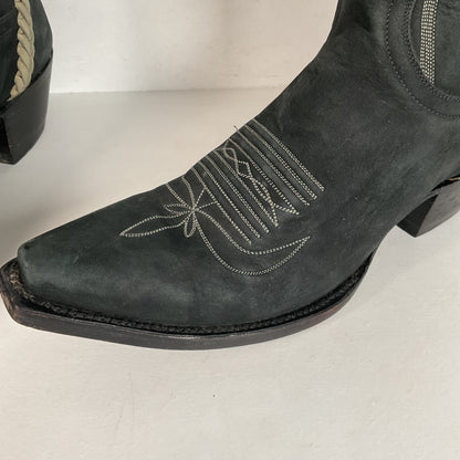 Liberty Handmade Cowgirl Boots | Nubuck Suede | Braided | Women’s 8 B