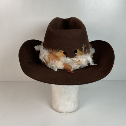Vintage American Hat Company Cowboy Hat 7” Chocolate Brown USA Made