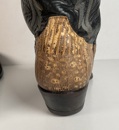 Vintage Tony Lama Cowboy Boots | Natural Teju Lizard | USA Made | Men’s 9 D