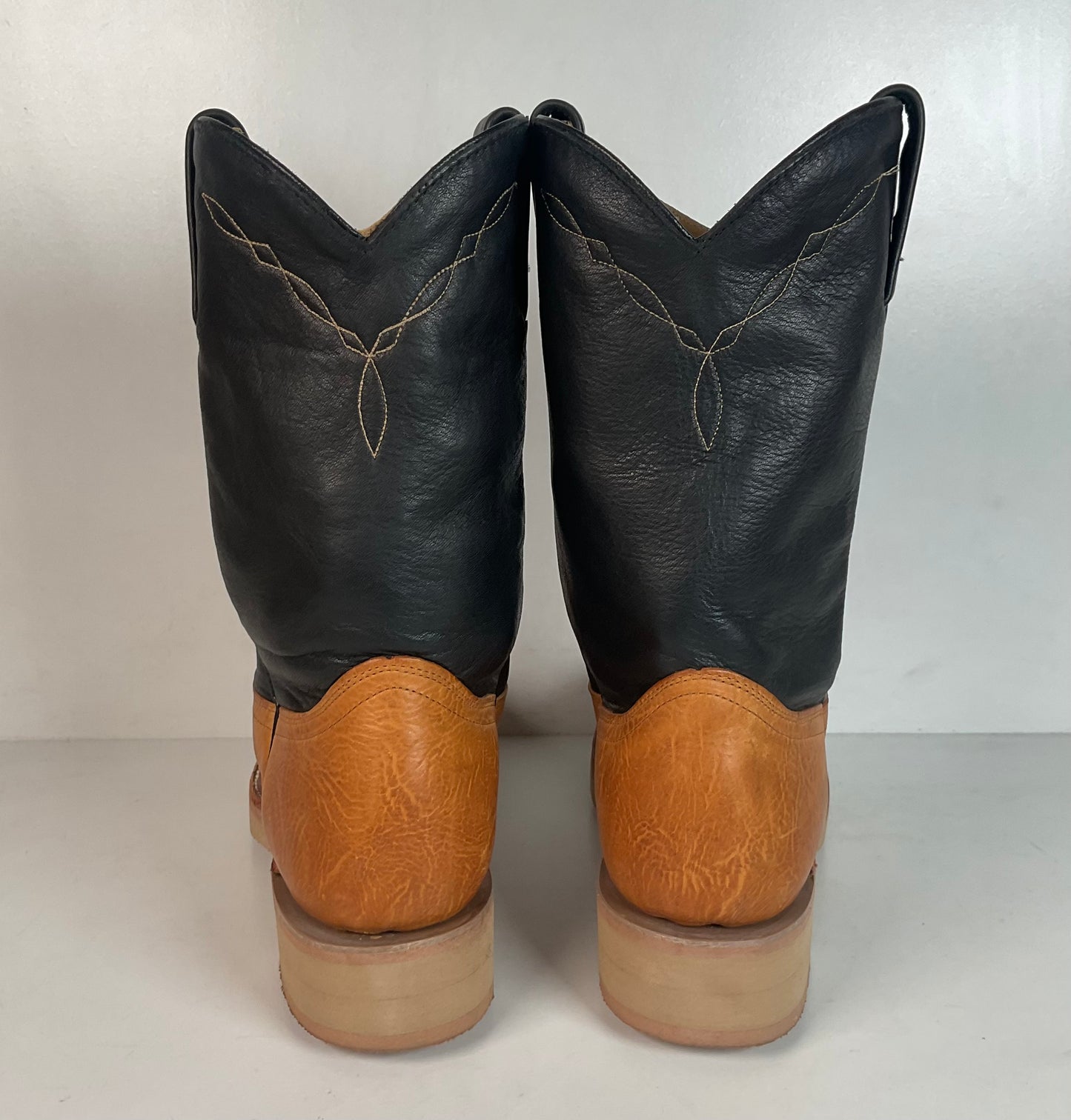 Vintage J. Chisholm Crepe Roper Boots Men’s 8.5 D USA Made