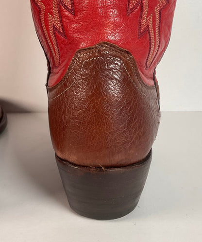 Lucchese 2000 Ostrich Quill Cowboy Boots | Exotic | Tooled Inlay | Men’s 8.5 D