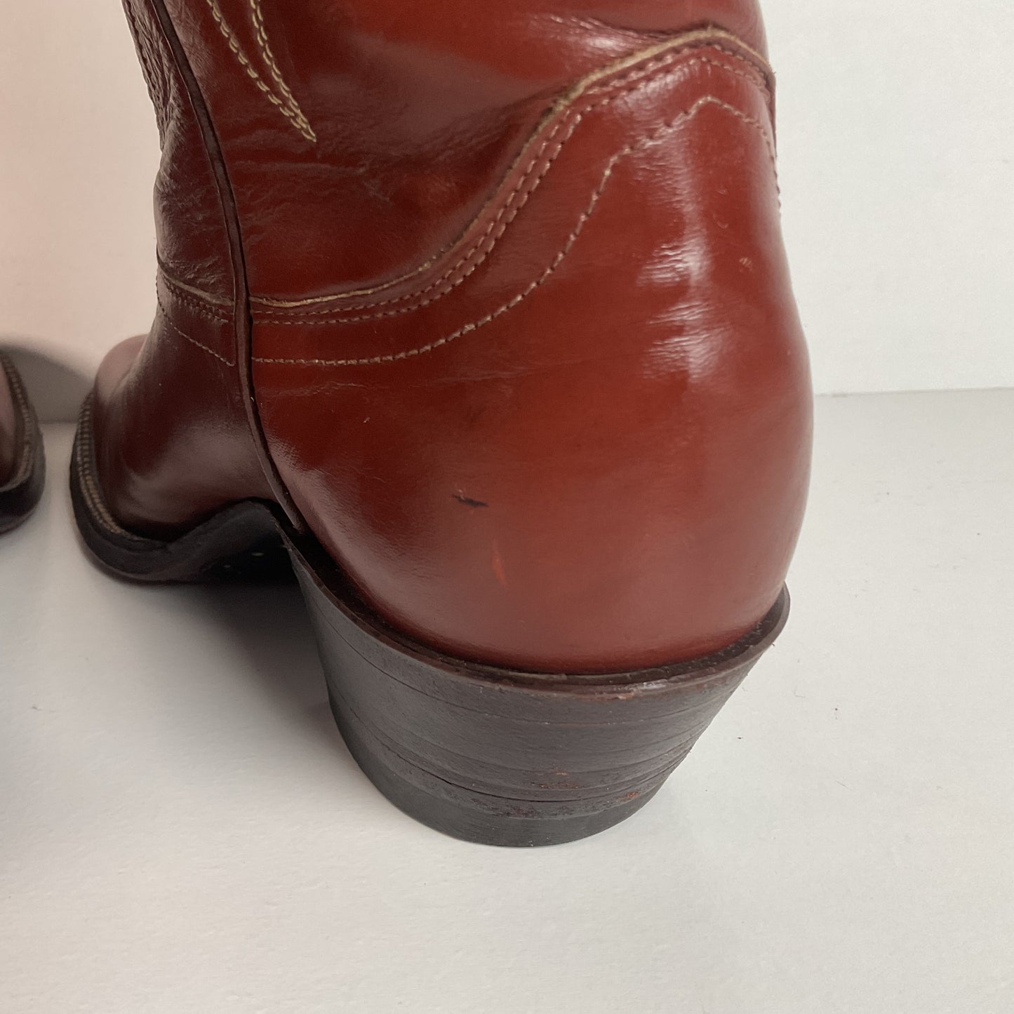 1970s Justin Butterfly Cowgirl Boots | Snakeskin Inlay | USA Made | 6.5 C