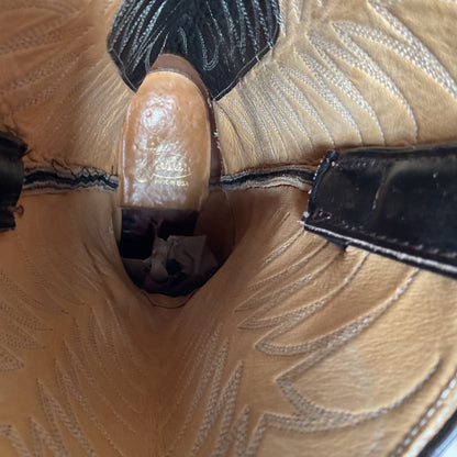 Vintage 1970s Justin Cowboy Boots 13 A Calfskin USA Made
