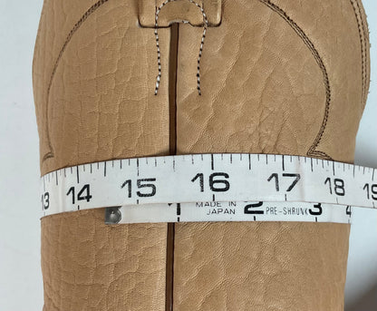 Vintage Nocona Cowboy Boots | Beige Bullhide | USA Made | Men’s 9 D