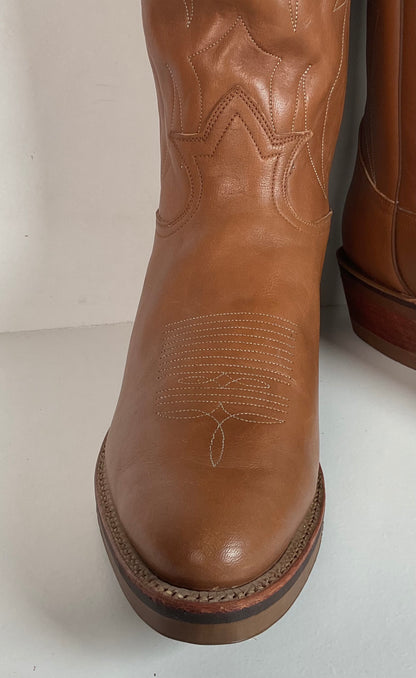 Tony Lama Retan Leather Cowboy Boots 13 A Oil-Resist Gold Label