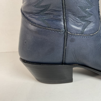 Vintage Nocona Deertan Cowboy Boots | USA Made | Blue | Men’s 7.5 | Women’s 8.5