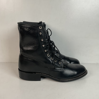 Vintage J. Chisholm Kiltie Packer Boots 9.5 EE USA Made Lace Up