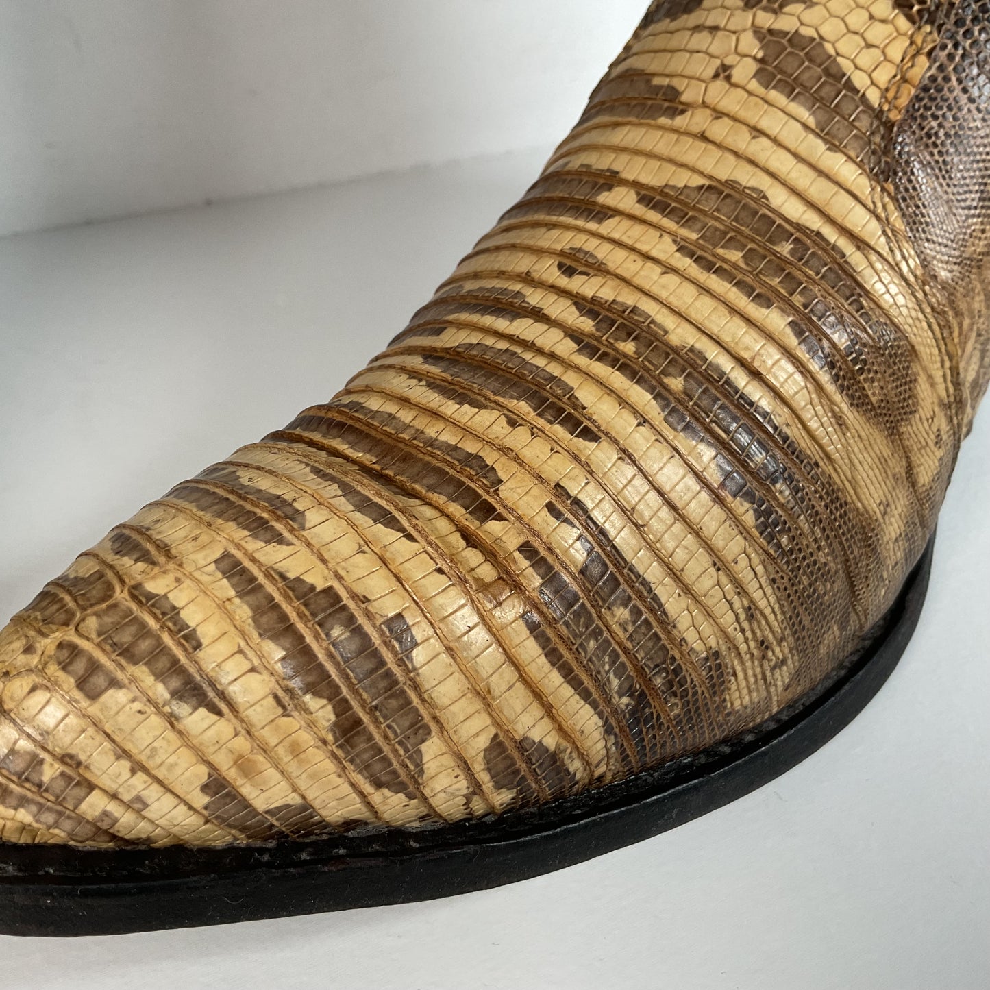 Vintage Tony Lama Cowboy Boots | Natural Teju Lizard | USA Made | Men’s 9 D