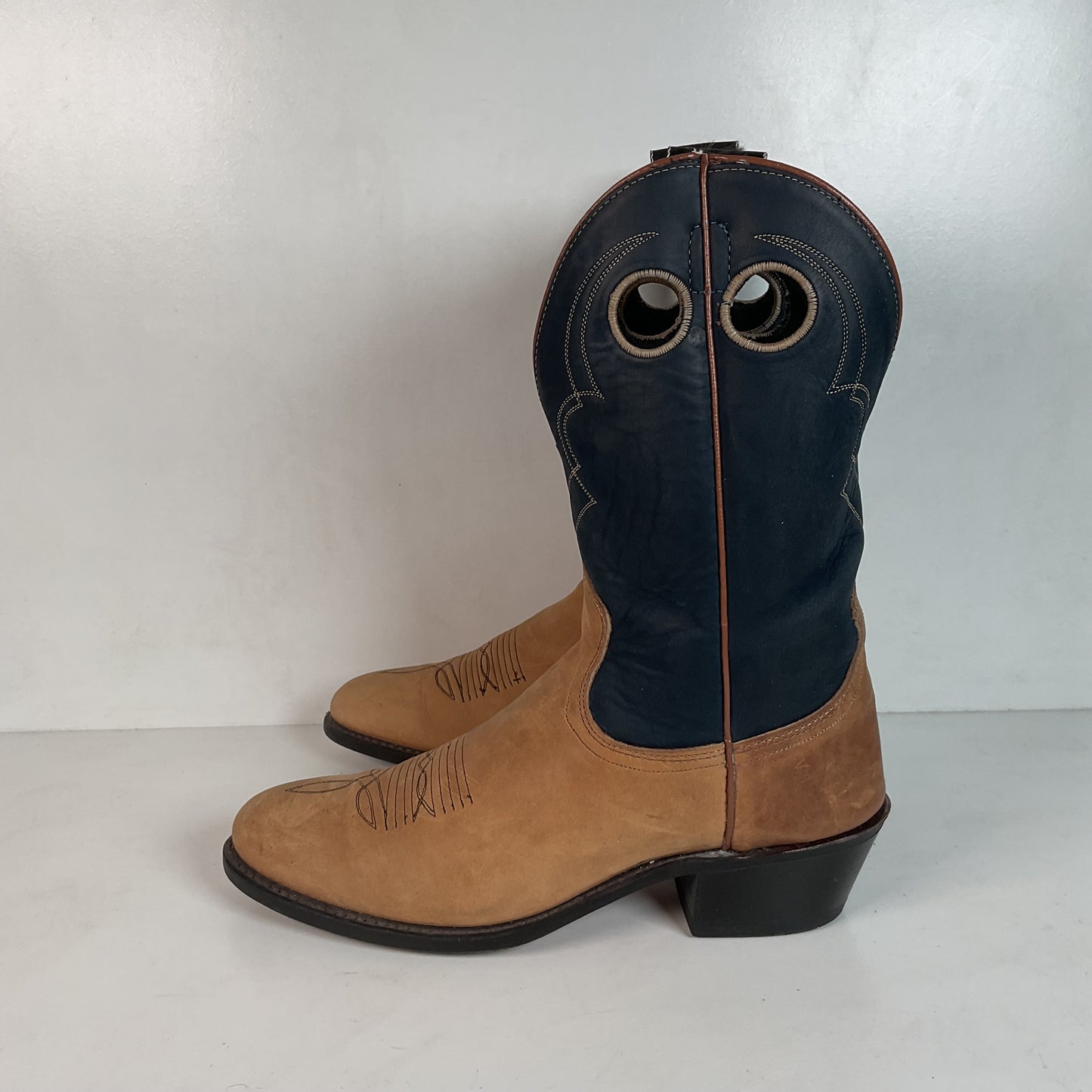 Vintage Acme Shorty Buckaroo Cowboy Boots 9 D Punchy Cloth Pullo