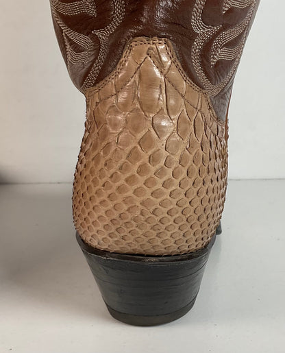 Tony Lama Snakeskin Cowboy Boots | Gold Label | Men’s 7.5 C | Women’s 8.5