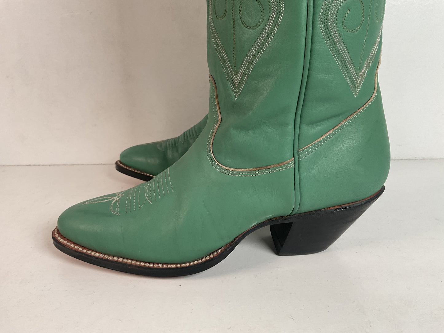 Chris Romero Tall Cowgirl Boots | Sea Foam Green | 6 M