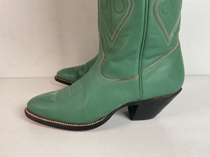Chris Romero Tall Cowgirl Boots | Sea Foam Green | 6 M