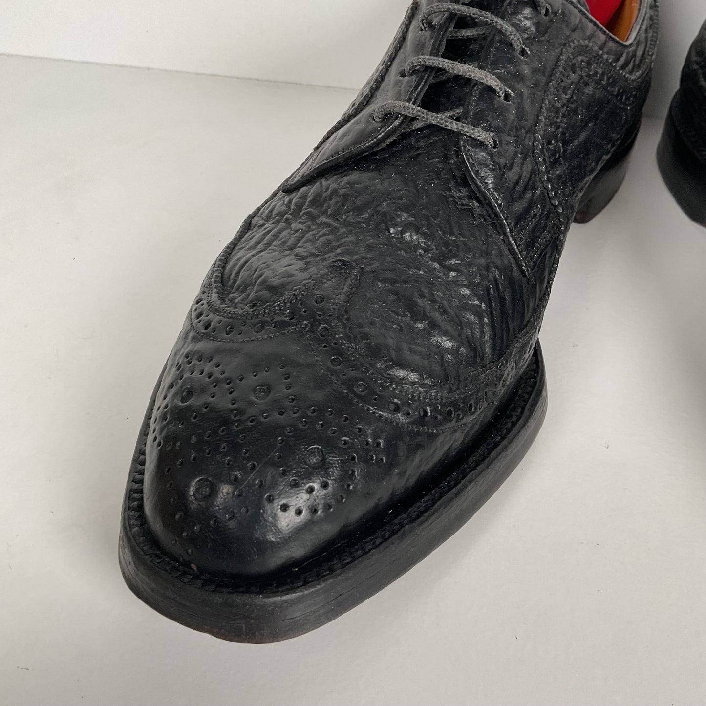 Vintage Florsheim Imperial Derby Shoes | Kenmoor | Exotic Shark | Men’s 8 C