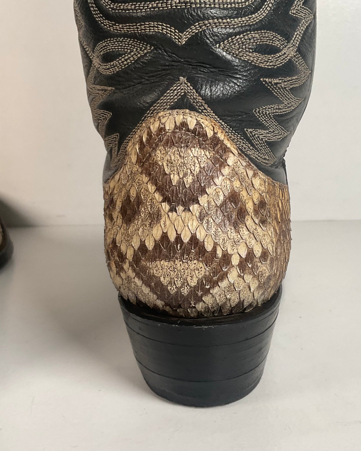 Cowtown Bias Cut Rattlesnake Cowboy Boots | Western Diamondback | Men’s 10 D