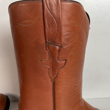 Vintage Lucchese Roper Boots 8.5 D USA Made Royal Calf