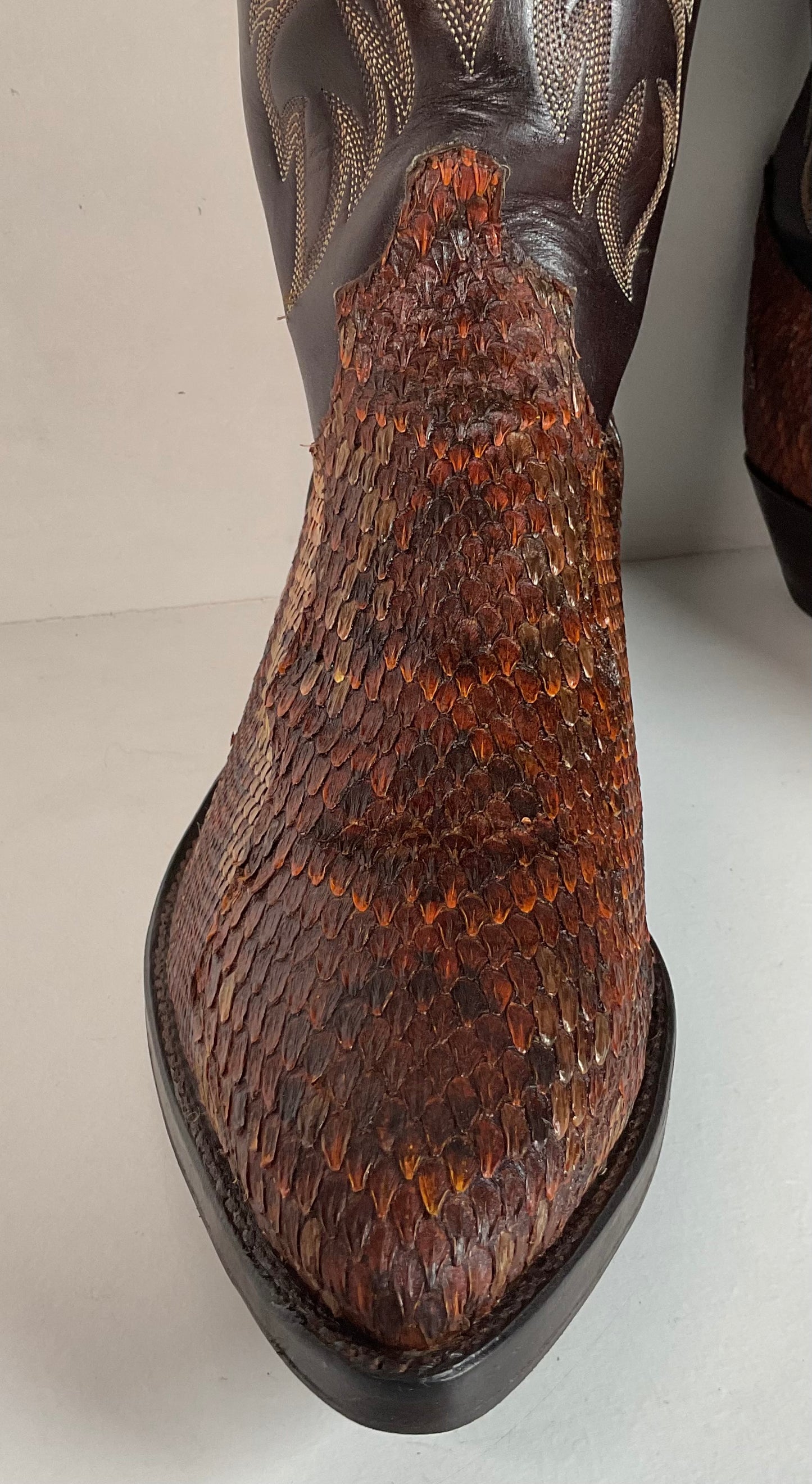 Dan Post For Code West Diamondback Rattlesnake Cowboy Boots 12 M USA Made