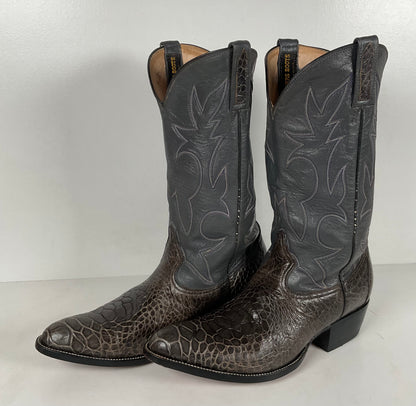 Vintage Exotic Cowboy Boots | Pre Ban | Grey | Wide | Men’s 10
