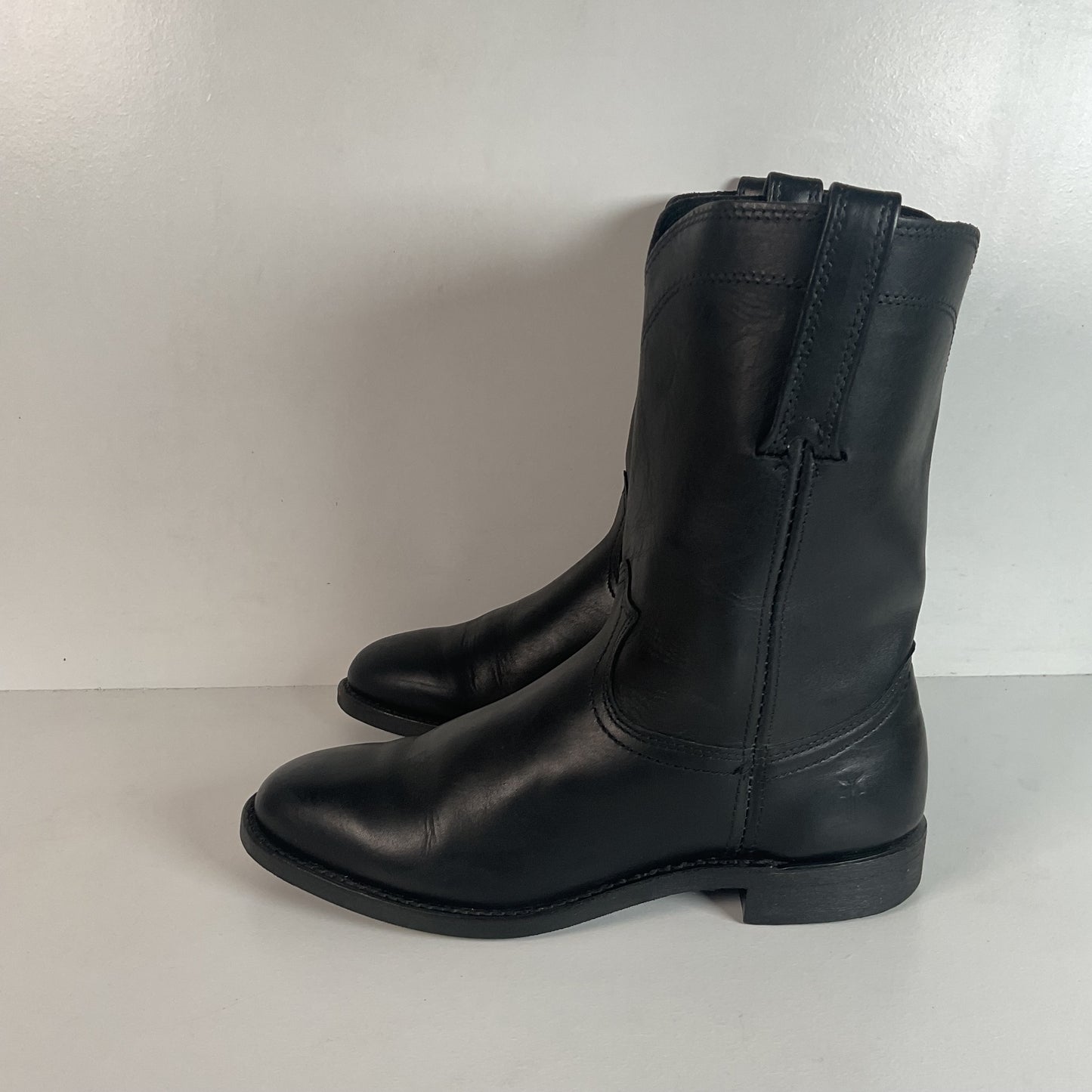 Frye Pull On Motorcycle Boots Men’s 8.5 M | Women’s 9.5 USA Made Soft Toe Roper