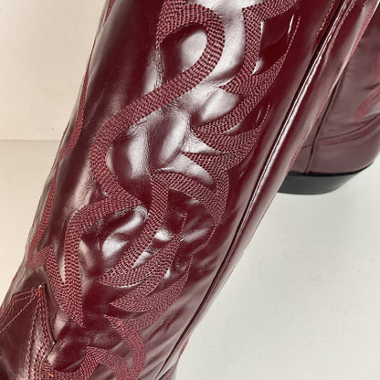 Vintage Nocona Legacy Cowboy Boots 9.5 E Burgundy Calf USA Made