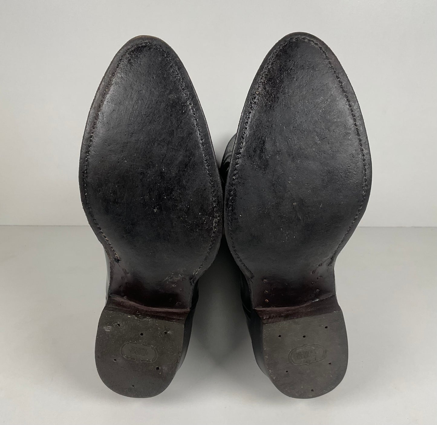 Vintage Nocona Cowboy Boots | Glossy Black Veal | USA Made | Men’s 9.5 EE