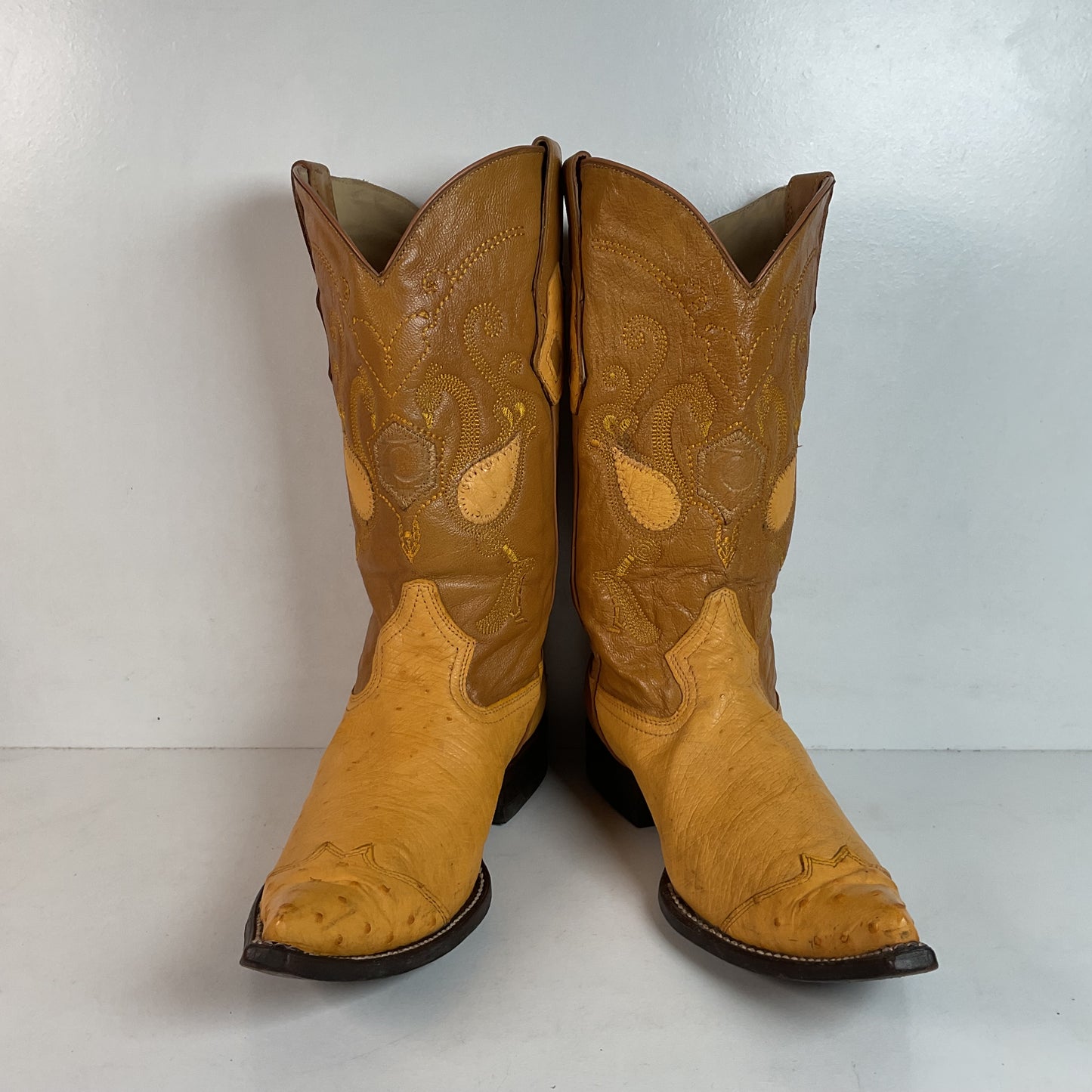Cuadra Butterscotch Ostrich Quill Cowboy Boots US 10 Exotic