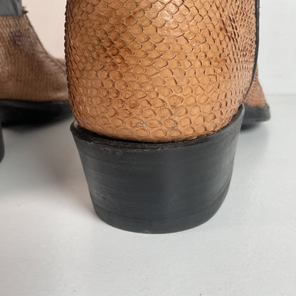 Vintage Larry Mahan Snakeskin Cowboy Boots | Exotic | Narrow | Men’s 11 B